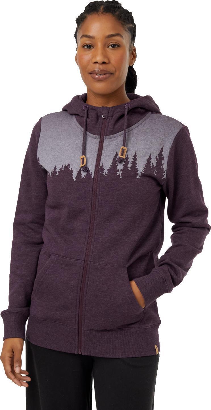 Juniper Zip Hoodie - Womens - midnight plum heather / white 1