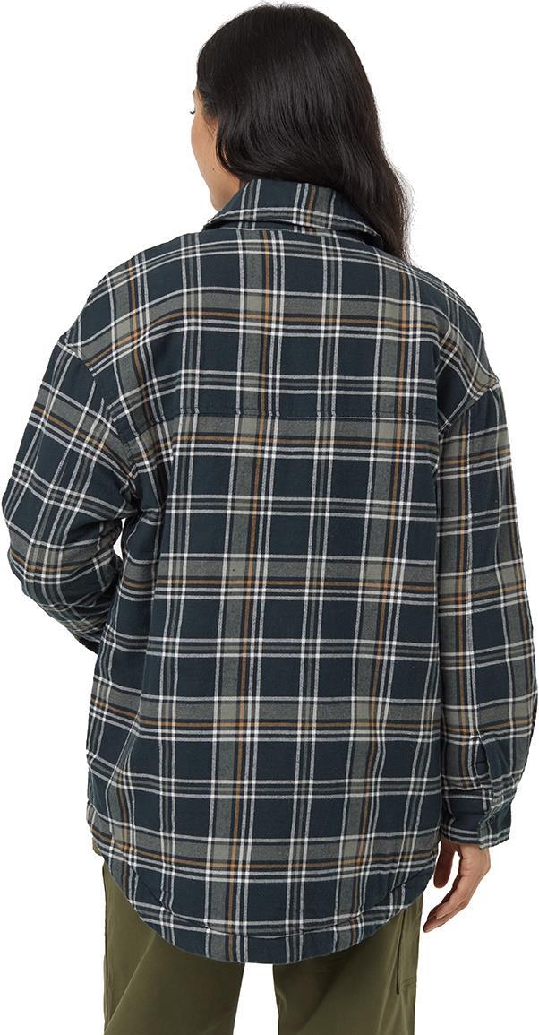 Kapok Flannel Insulated Shacket - Womens - forest river green / mineral / window plaid 1