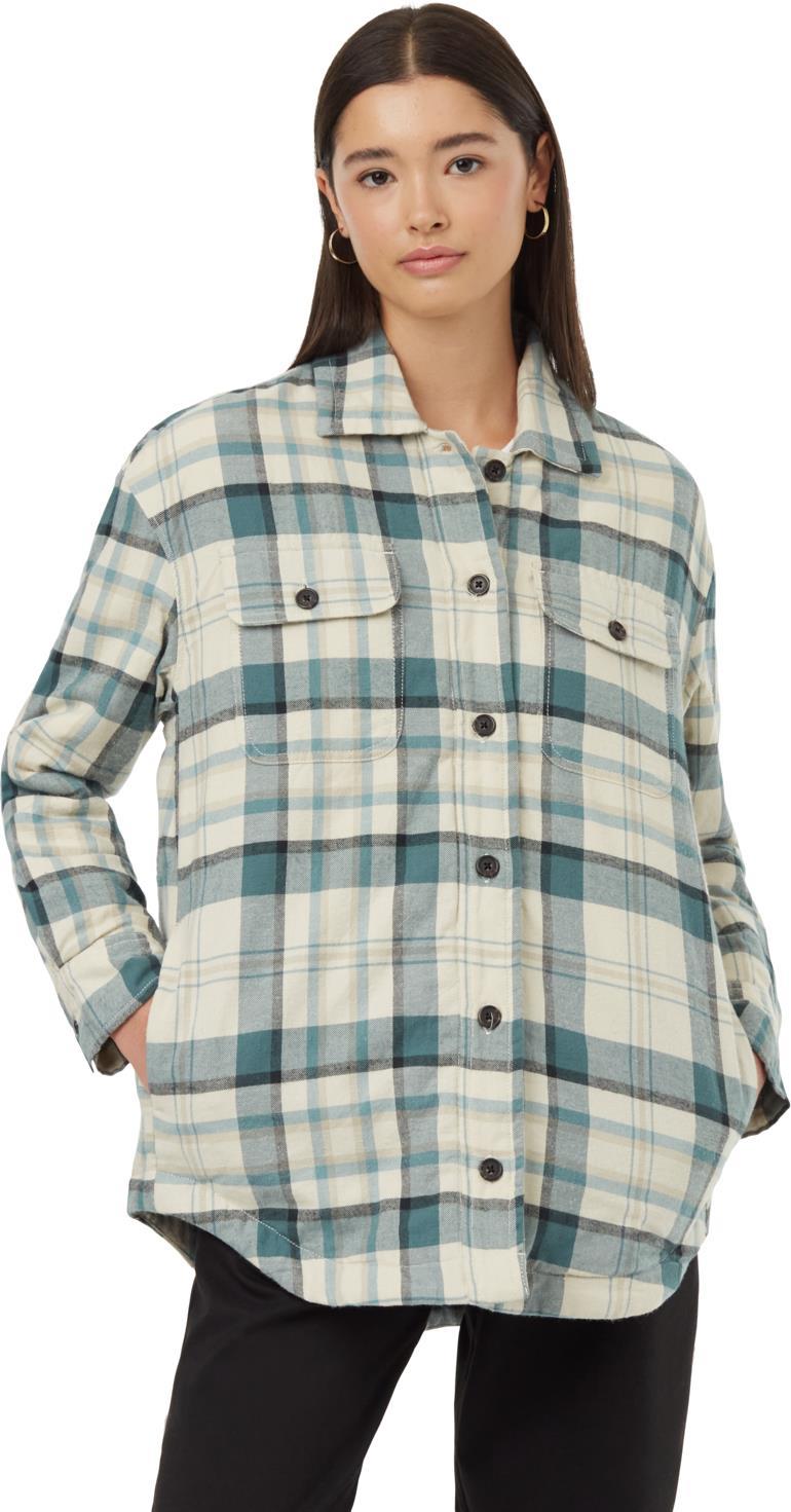 Kapok Flannel Insulated Shacket - Womens - vintage white / arctic 1