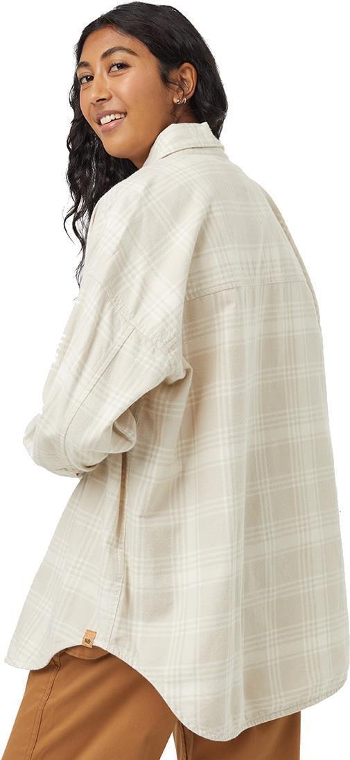 Kapok Flannel Shirt - Womens - Pale Oak / Vintage White 2