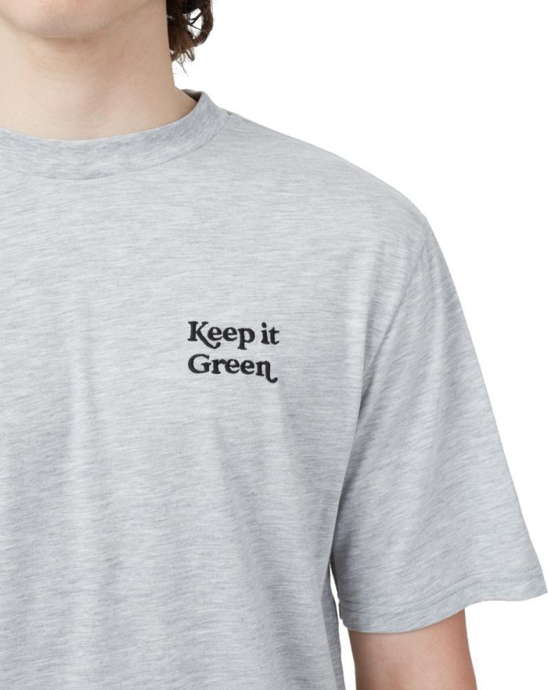 Keep It Green Embroidery T-Shirt - Mens - hi rise grey heather 1