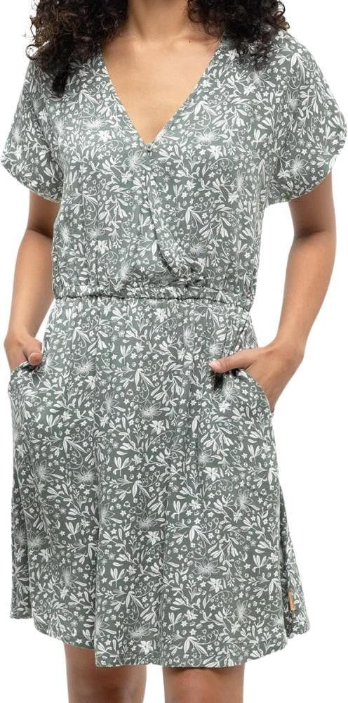 Kits Dress - agave green / field flower 1