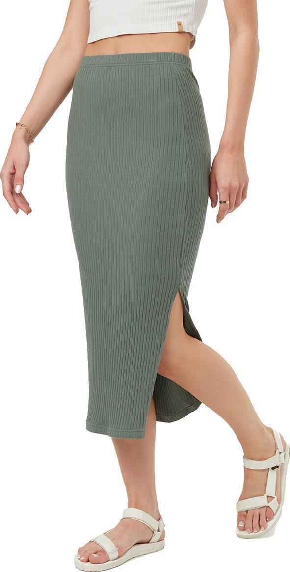 Knit Rib Skirt - Dark Sage 1