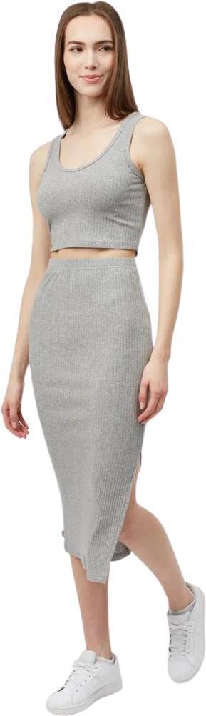 Knit Rib Skirt - Grey Heather 1