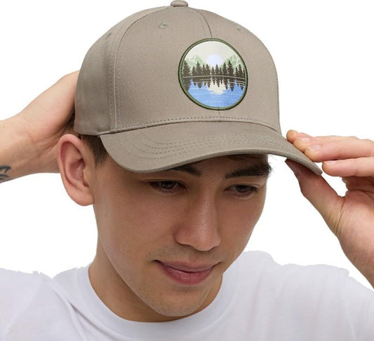 Lake Patch Elevation Hat - clay / lakeside blue 1