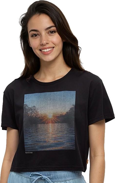 Lake View Crop T-Shirt - Womens - meteorite black / lake view 1