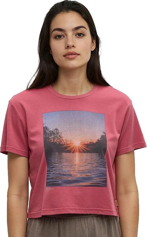 Lake View Crop T-Shirt - Womens - rosewood / lake view 1