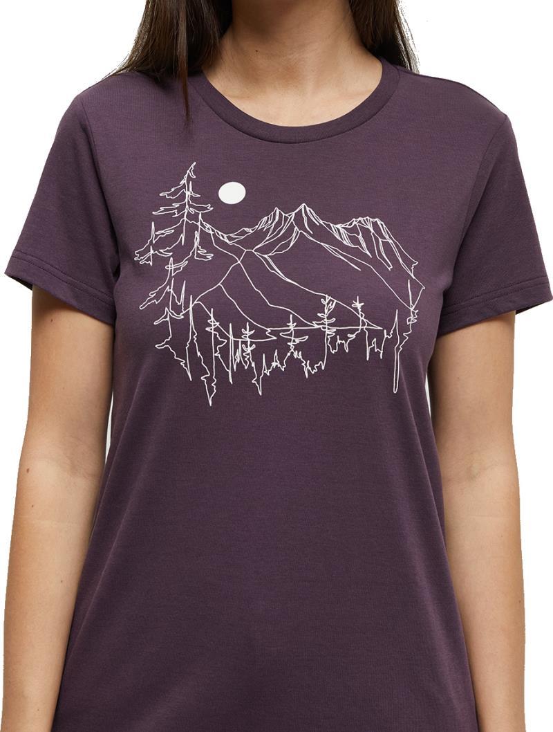 Mountain Fields T-Shirt - Womens - Midnight Plum / Vintage White 2