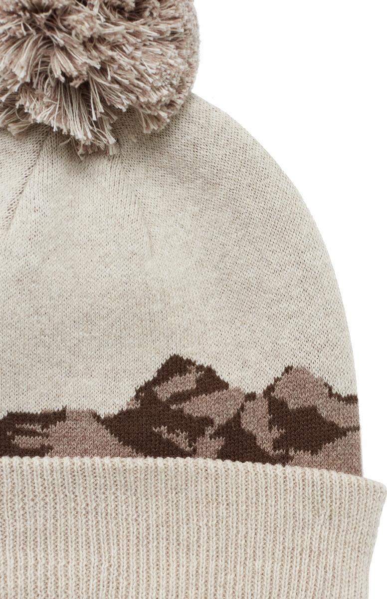Mountain Scenic Pom Beanie - Pale Oak Heather / Fossil Heather 3