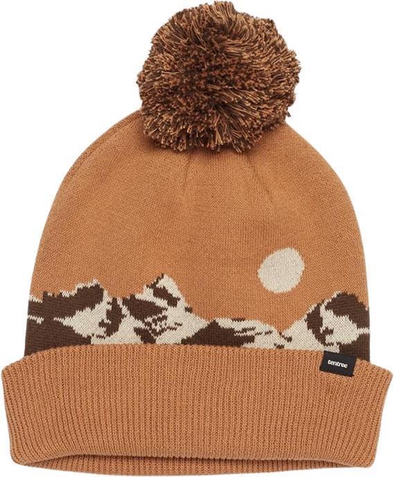 Mountain Scenic Pom Beanie - camel / pale oak 1