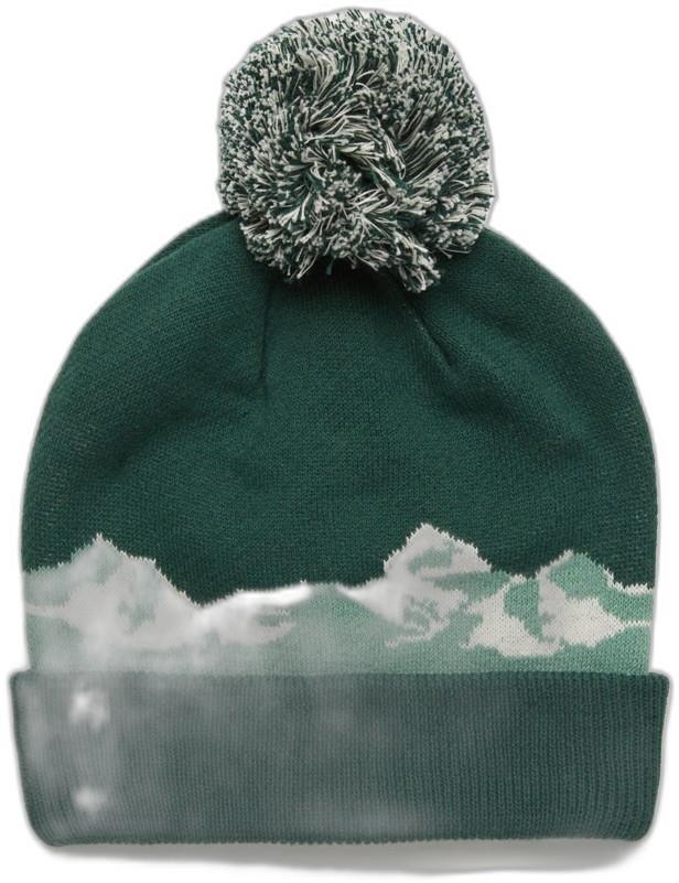Mountain Scenic Pom Beanie - forest pine / jade 1