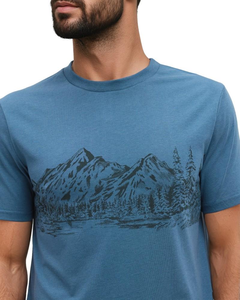 Mountain Scenic T-Shirt - Mens - blue horizon / dark forest green 1