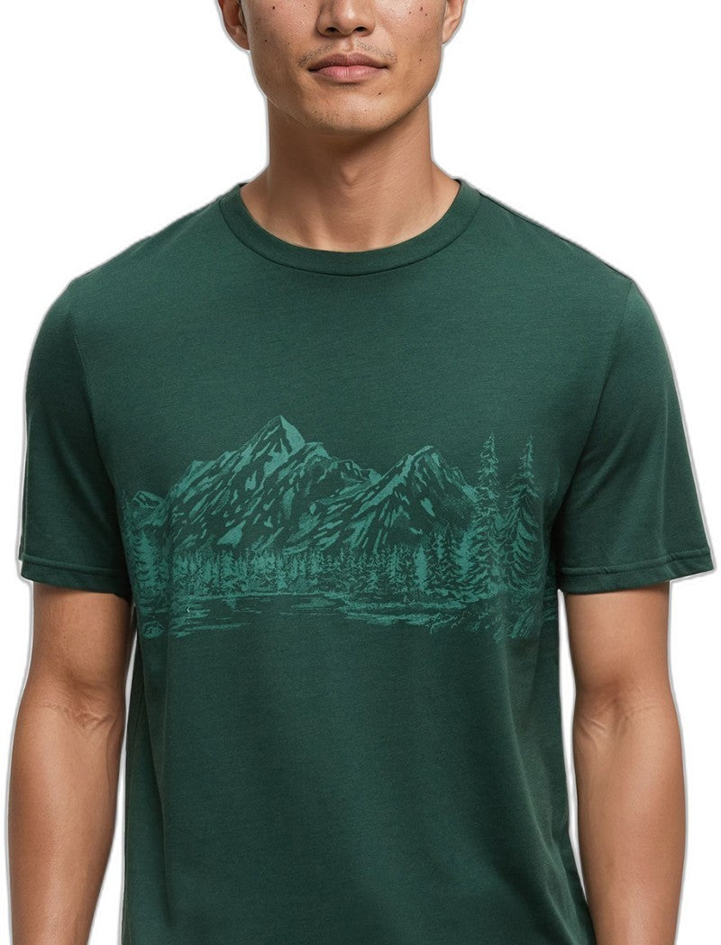Mountain Scenic T-Shirt - Mens - forest pine / jade 1