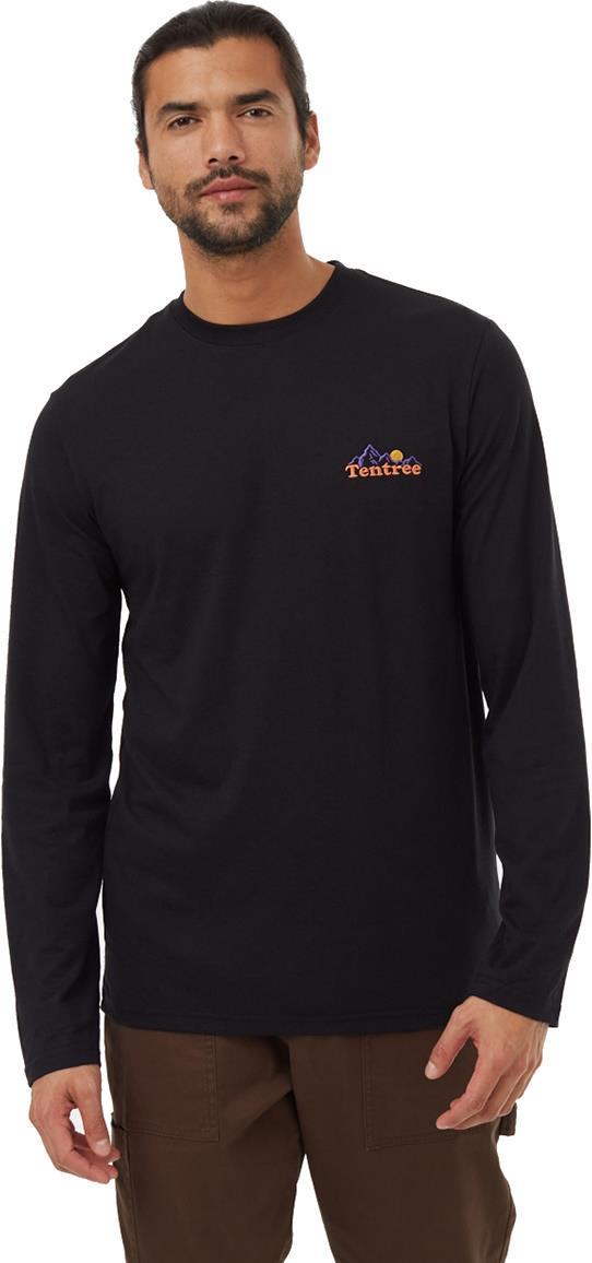 Mountain Wordmark LS - Mens - meteorite black / mecca orange 1
