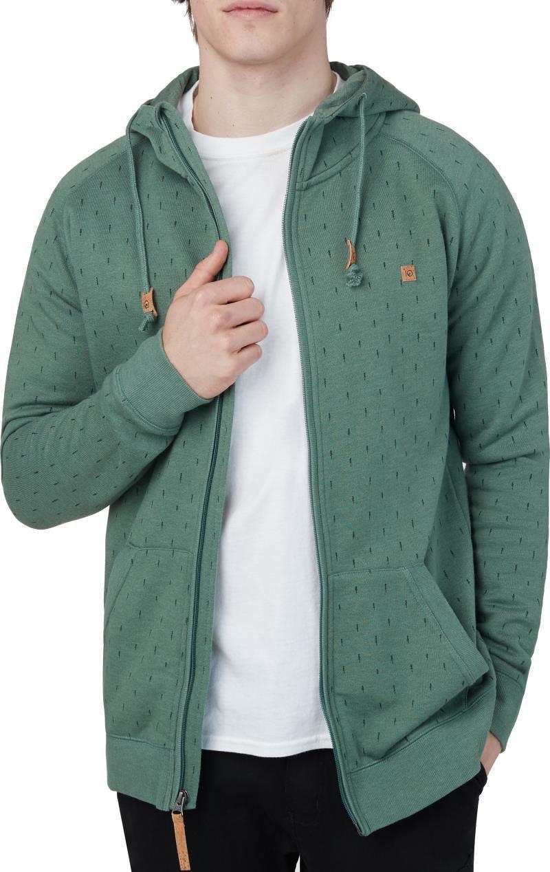Oberon Zip Hoodie - Mens - Forest Green Heather - Small Tree AOP 1