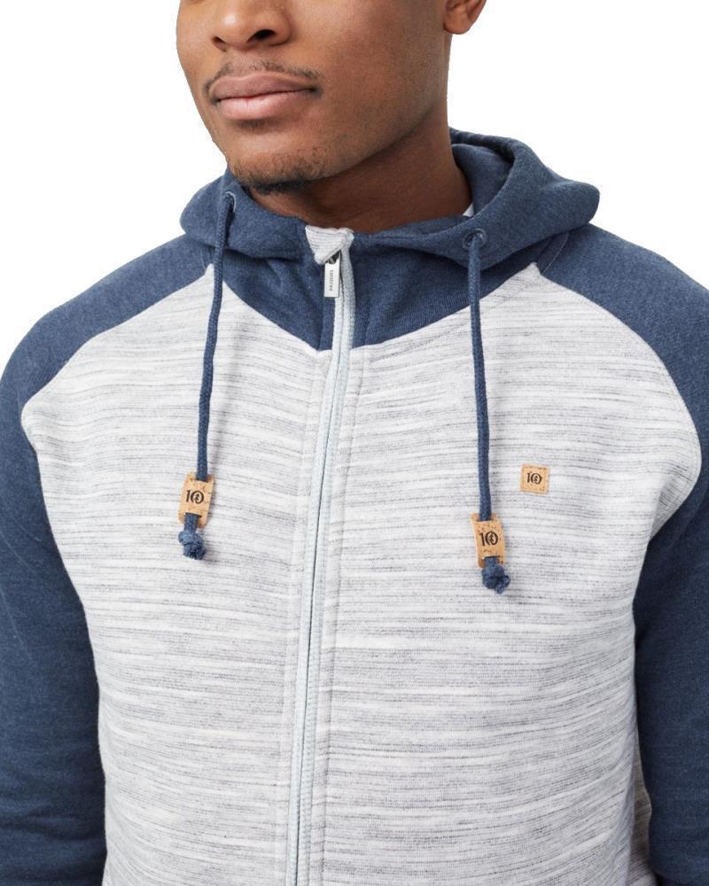 Oberon Zip Hoodie - Mens - Hi Rise Grey Space Dye / Dress Blue Heather 3