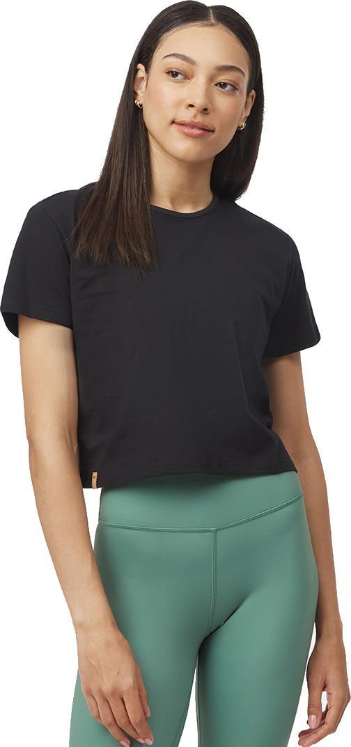 Organic Cotton Relaxed Cropped T-Shirt - Womens - meteorite black 1