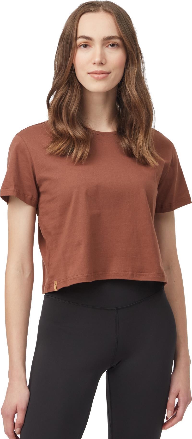 Organic Cotton Relaxed Cropped T-Shirt - Womens - sepia 1