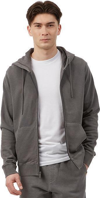 Organic French Terry Full Zip Hoodie - Mens - granite grey 1