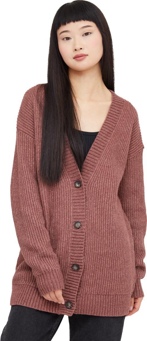 Oversized Button Cardigan - Womens - mesa red 1