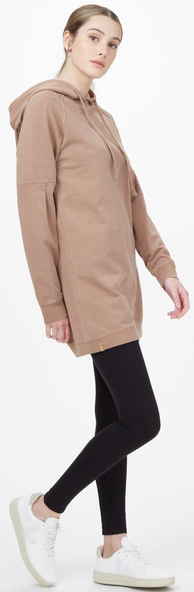 Oversized French Terry Hoodie Dress - mushroom 1