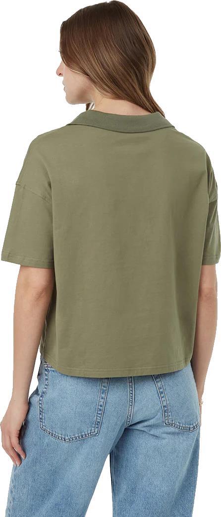 Oversized Polo Shirt - Womens - deep lichen green 1