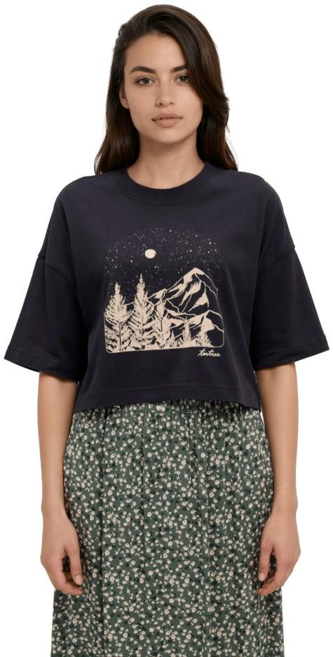 Parks Landscape Oversized Crop T-Shirt - Womens - meteorite black / pale oak 1