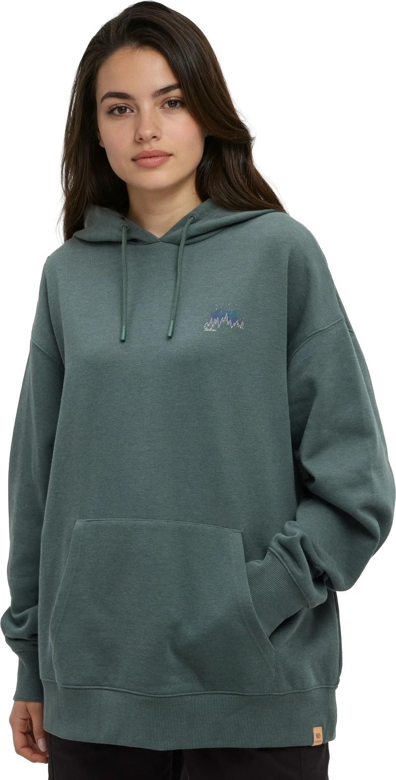 Parks Landscape Oversized Hoodie - Womens - pine green / pale oak 1