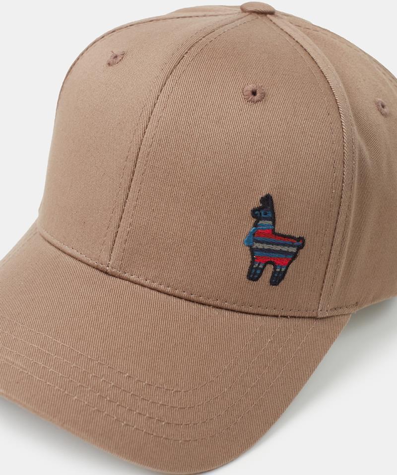 Peru Embroidered Llama Elevation Hat - pine bark 1
