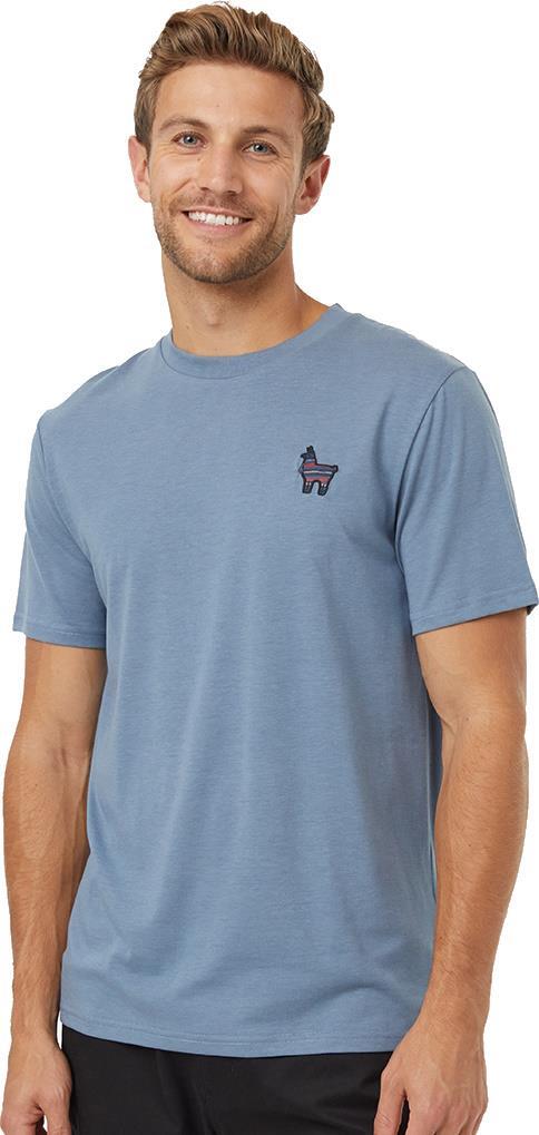 Peru Embroidered Llama T-Shirt - Mens - blue mirage / tide 1