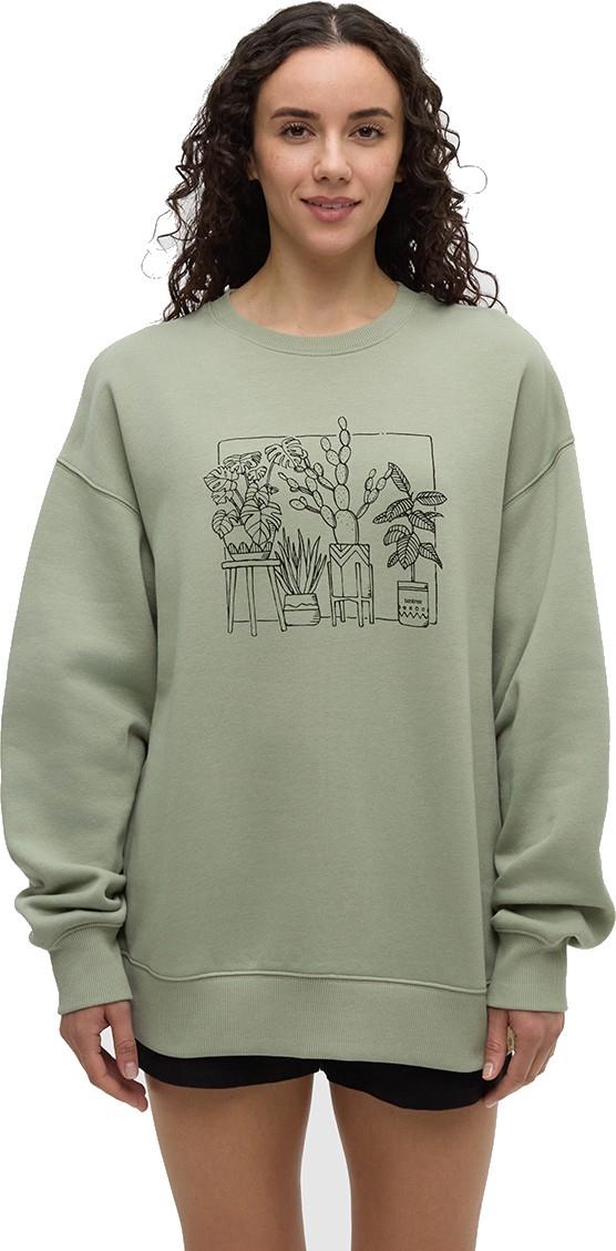 Plant Club Relaxed Crew - Womens - light moss / meteorite black 1