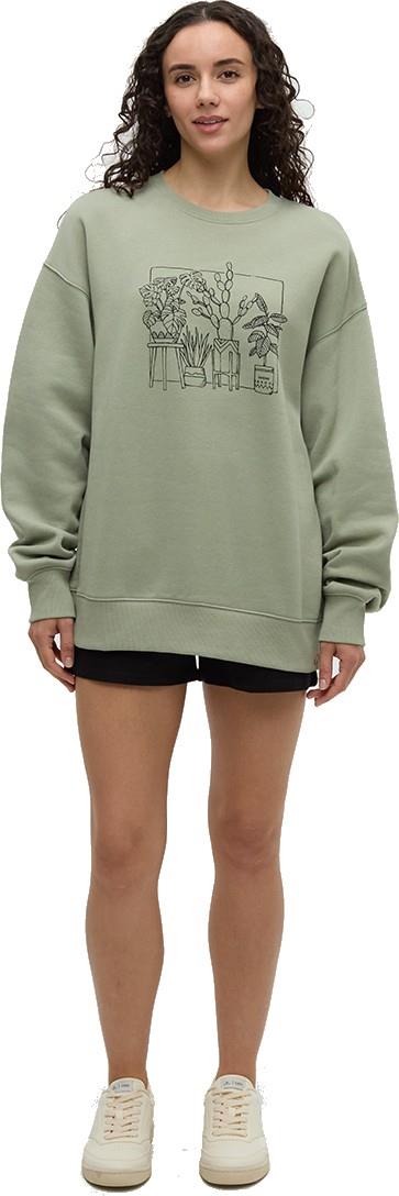 Plant Club Relaxed Crew - Womens - light moss / meteorite black 1