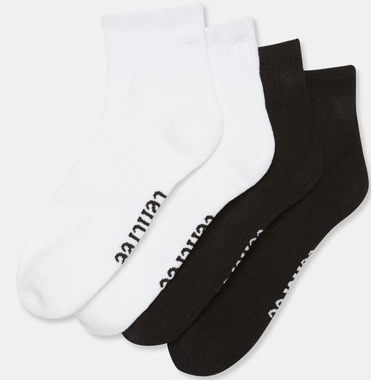 Quarter Socks - 2-Pack - White / Jet Black 2