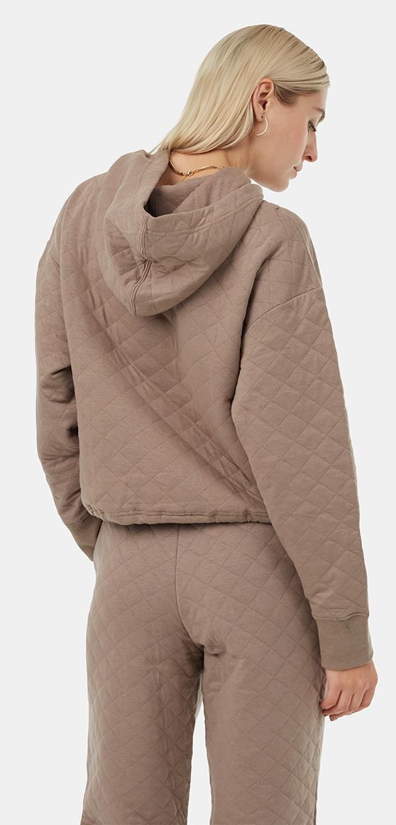 Quilted Hoodie - Womens - fossil 1