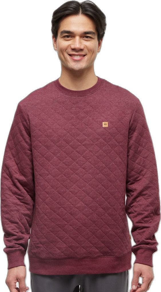 Quilted Reynard Crew - Mens - deep burgundy heather 1