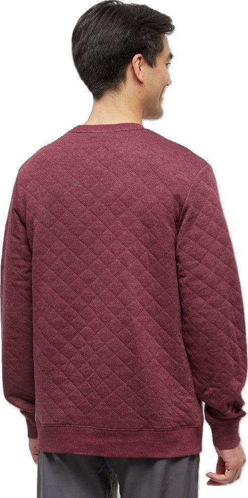 Quilted Reynard Crew - Mens - deep burgundy heather 1
