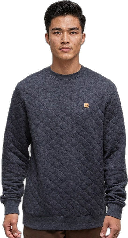 Quilted Reynard Crew - Mens - midnight blue heather 1