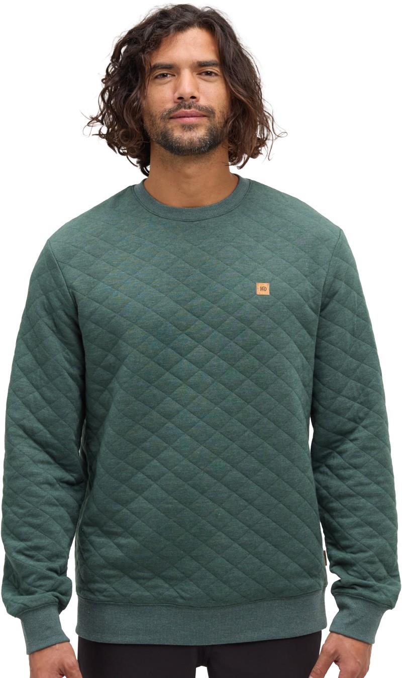 Quilted Reynard Crew - Mens - pine green heather 1