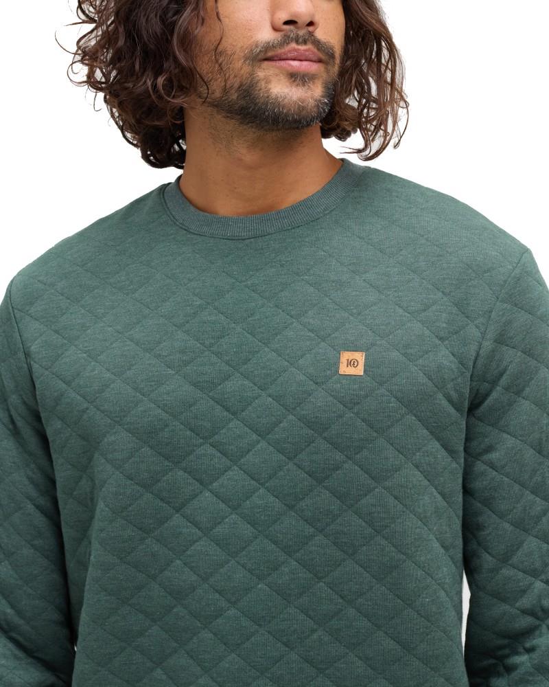 Quilted Reynard Crew - Mens - pine green heather 1