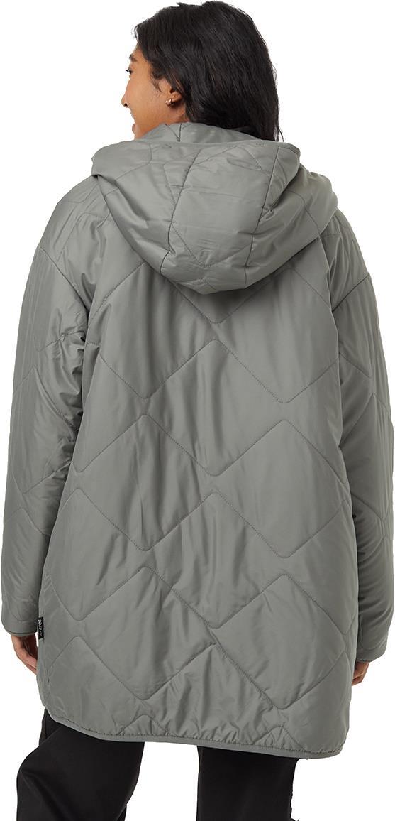 Recycled Boucle Reversible Long Jacket - Womens - mineral / pale oak 1