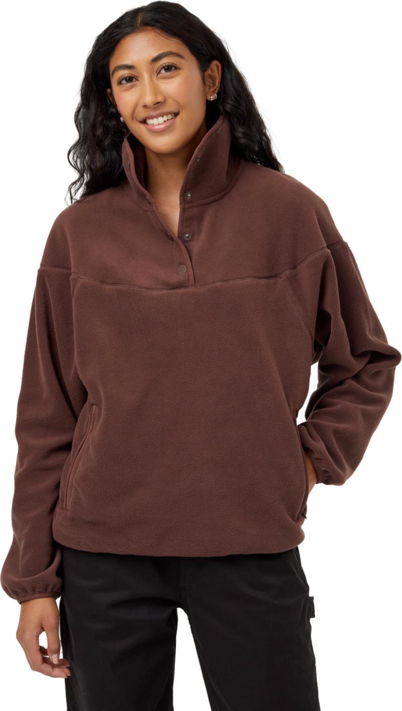 Recycled MicroFleece 1/4 Snap - Womens - Deep Mahogany 1