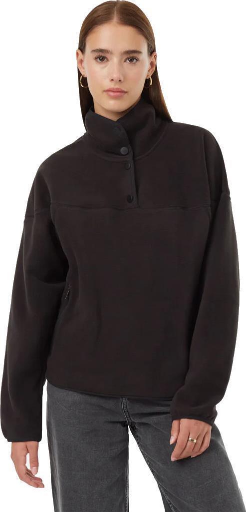 Recycled MicroFleece 1/4 Snap - Womens - Meteorite Black 1
