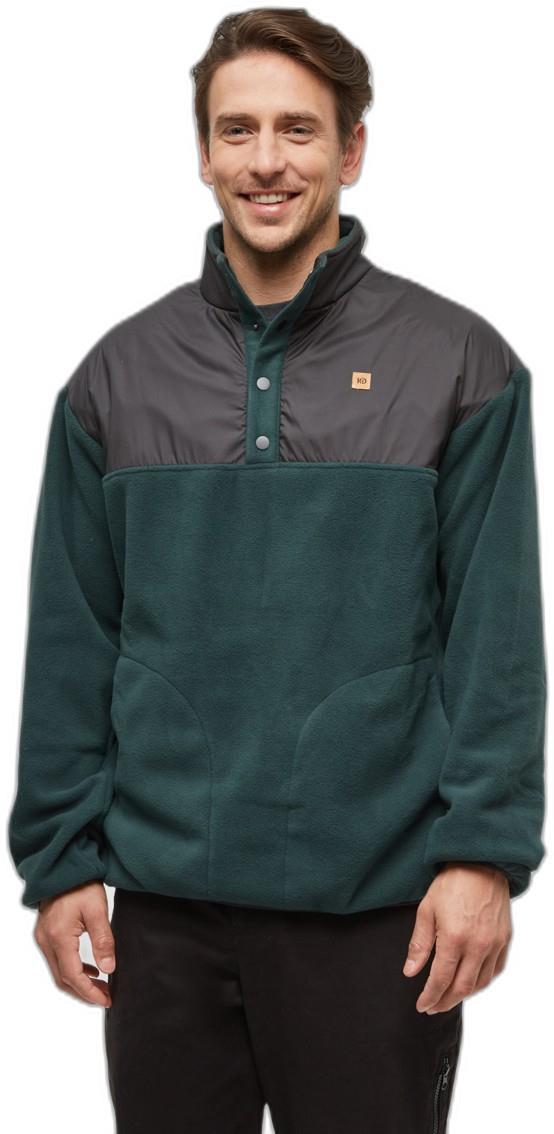 Recycled MicroFleece Contrast 1/4 Snap - Mens - forest pine / meteorite black 1