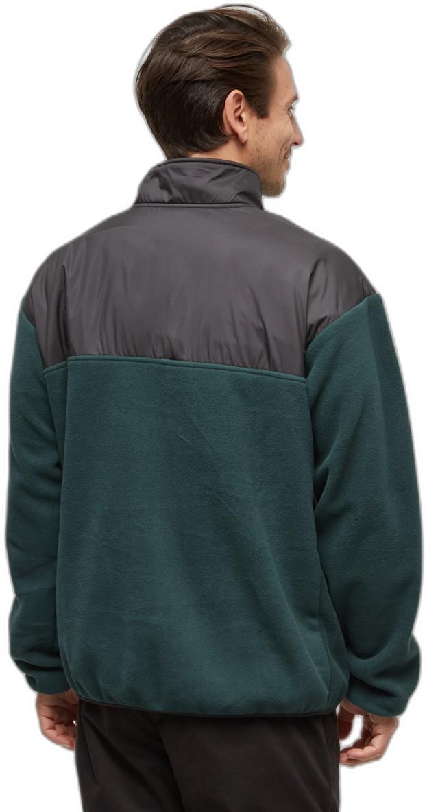 Recycled MicroFleece Contrast 1/4 Snap - Mens - forest pine / meteorite black 1