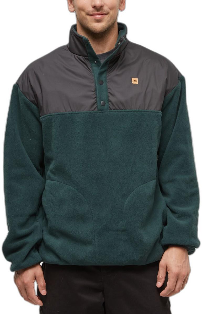 Recycled MicroFleece Contrast 1/4 Snap - Mens - forest pine / meteorite black 1