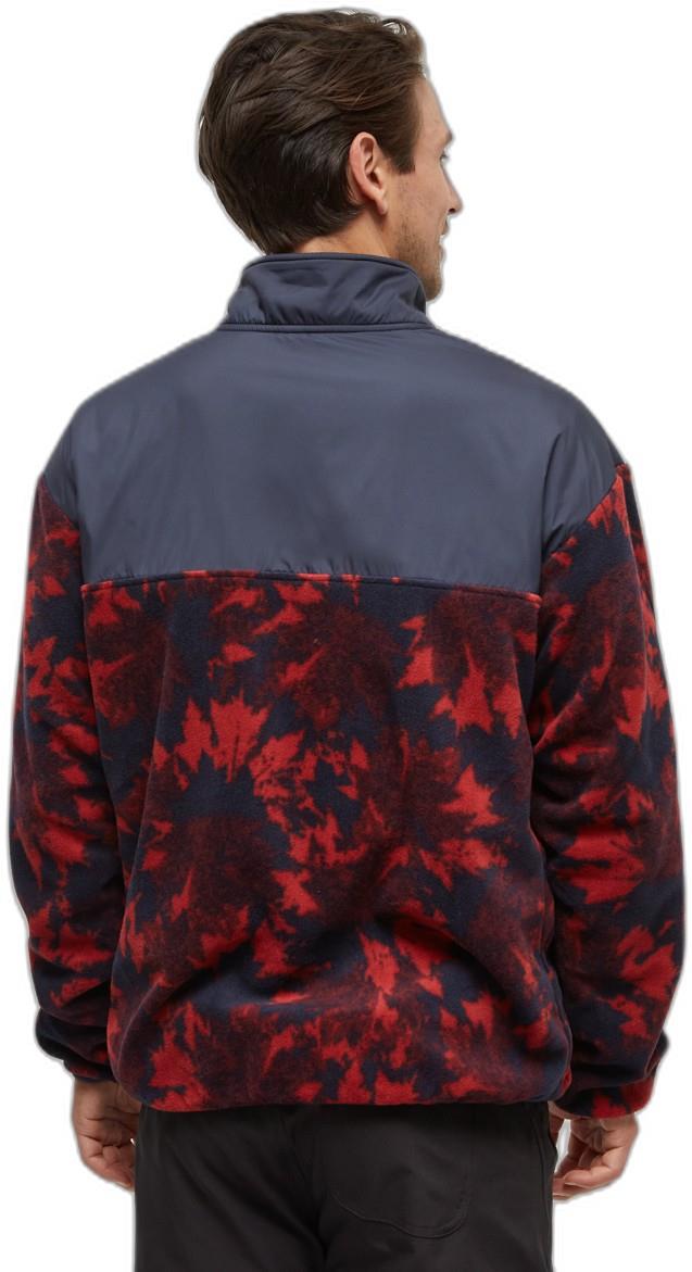 Recycled MicroFleece Contrast 1/4 Snap - Mens - maple print / midnight blue 1