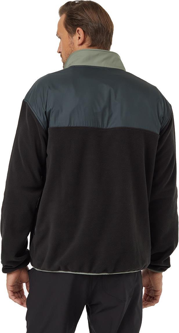 Recycled MicroFleece Contrast 1/4 Snap - Mens - meteorite black / agave green / forest river green 1