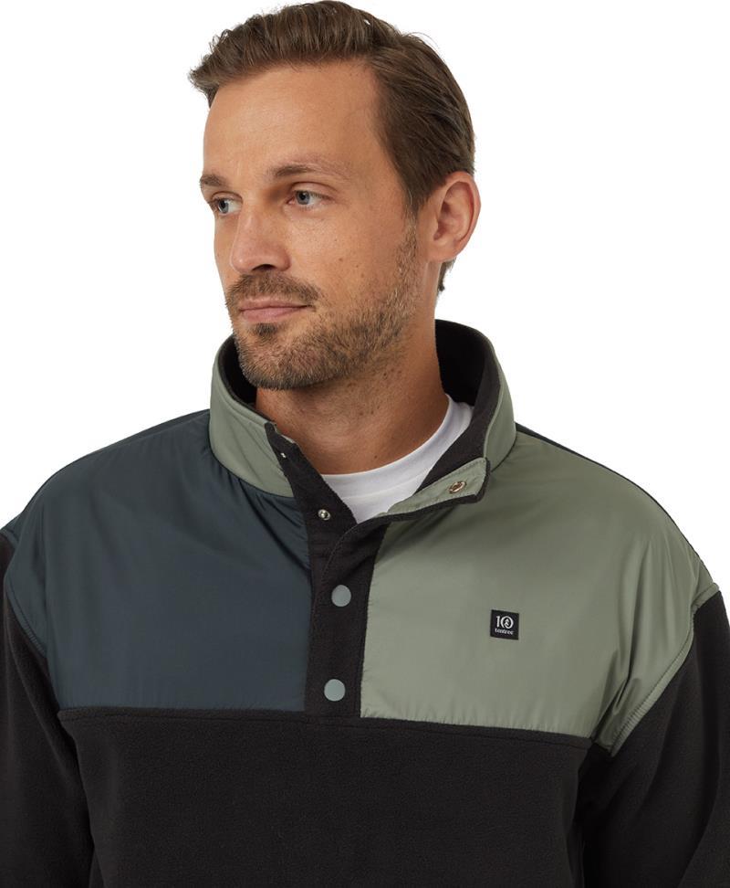 Recycled MicroFleece Contrast 1/4 Snap - Mens - meteorite black / agave green / forest river green 1