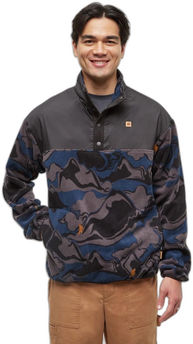 Recycled MicroFleece Contrast 1/4 Snap - Mens - mountain sasquatch / meteorite black 1