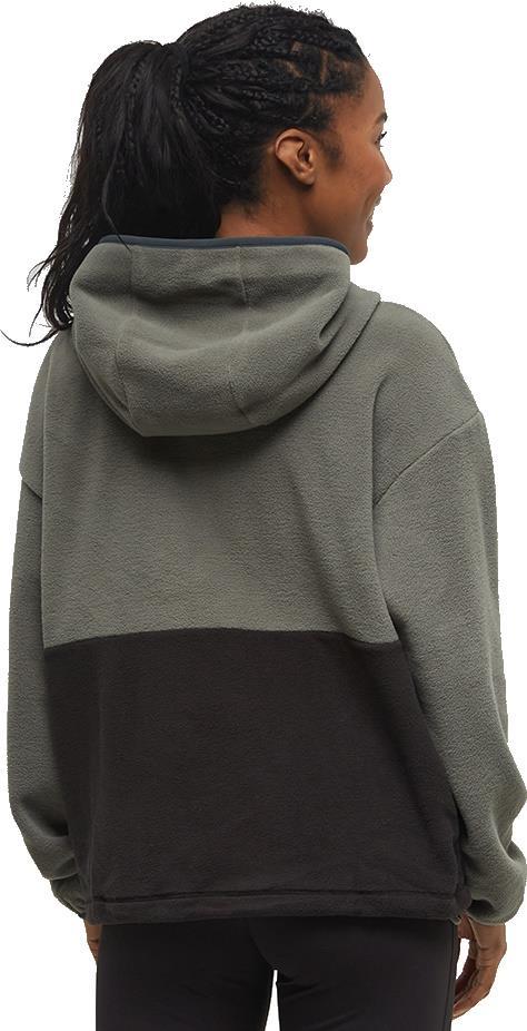 Recycled MicroFleece Contrast 1/4 Zip - Womens - Mineral / Meteorite Black / Forest River Green 2